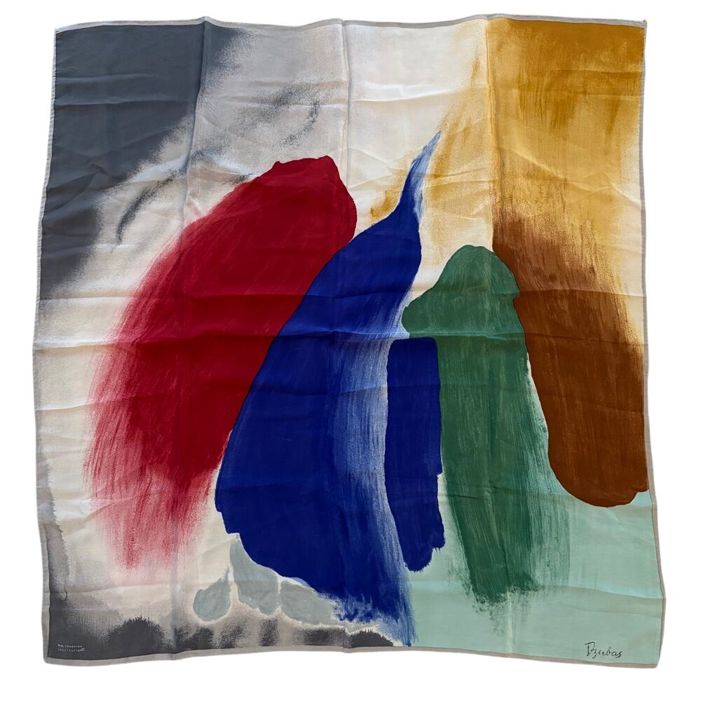 Vintage Smithsonian Friedel Dzubas Silk Scarf Modern Abstract Art Print Square